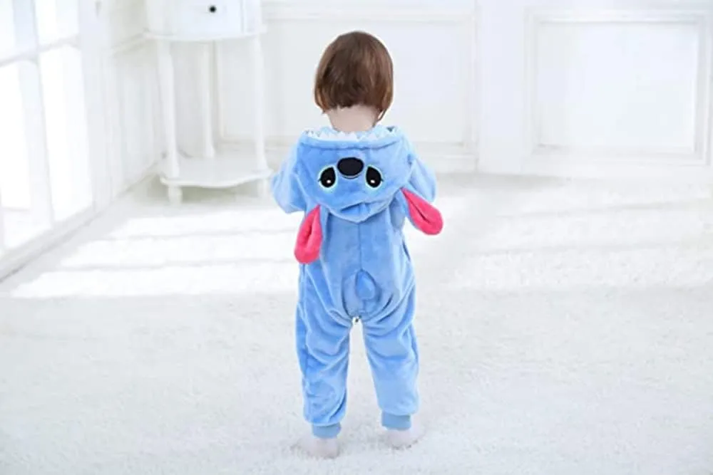 Unisex Baby Flannel Romper Animal Onesie Costume Hooded Cartoon Outfit