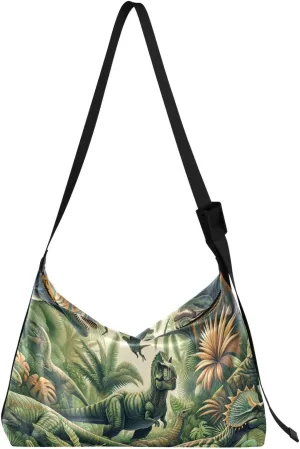 Unisex Shoulder Bag Crossbody Handbag Jurassic-dinosaur-lover Women Casual Hobo Bag Lightweight PU Leather Tote