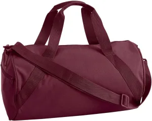 Unisex Single Zipper Barrel Duffel Bag, Maroon, One Size