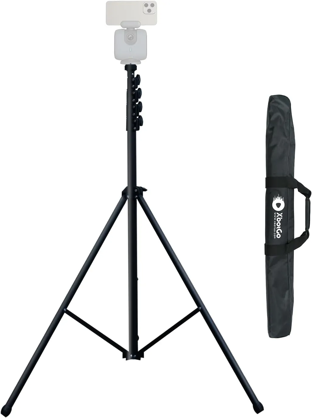 Update T4 Tripod for Soccer/Basketball Games Recording: Up to 13 Feet, Extra Quick-Release Mount, Storage Bag, Non-Slip Feet, Wind Resistant, 1/4” Screw Compatible with Most DSLR Cameras
