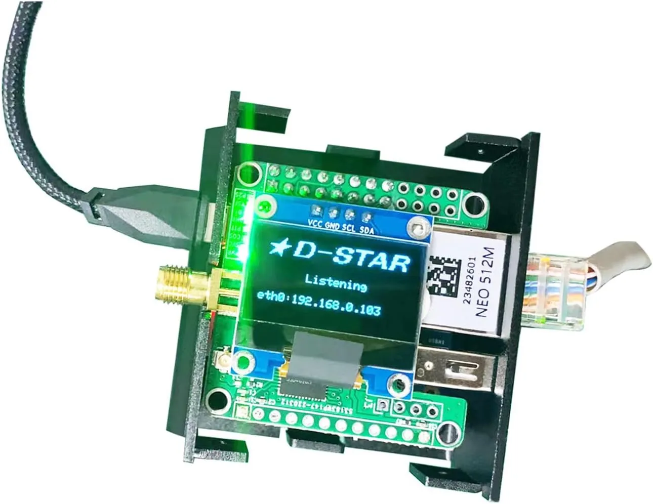 Upgraded MMDVM Nano Hotspot - Portable NanoPi NEO with NanoHat OLED MMDVM with Built-in WiFi Module | Allwinner H3 RAM 512MB Ubuntu Ready | Supports C4FM YSF NXDN DSTAR P25 DMR | CNC Alloy Case