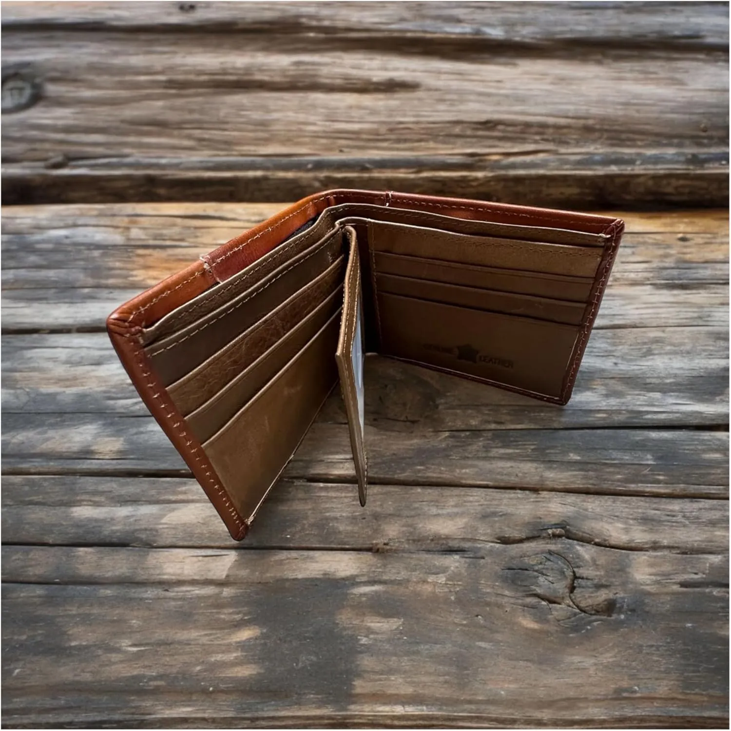 Urbalabs Mens Wallet Floral Longhorn Embossed Cowboy Western Leather Wallet High End Cut Out Layered Leather Style Mens Wallets Leather Bull Rider Rodeo Gifts For Men (Brown & White)