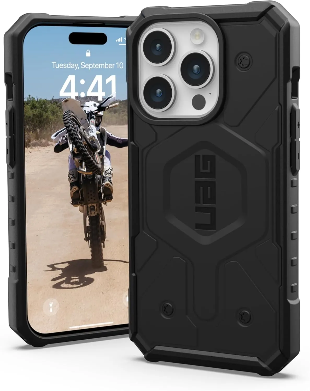 URBAN ARMOR GEAR UAG Case [Update Ver] Compatible with iPhone 15 Pro Case 6.1" Pathfinder Black Built-in Magnet Compatible with MagSafe Charging Rugged Military Grade Dropproof Protective Cover