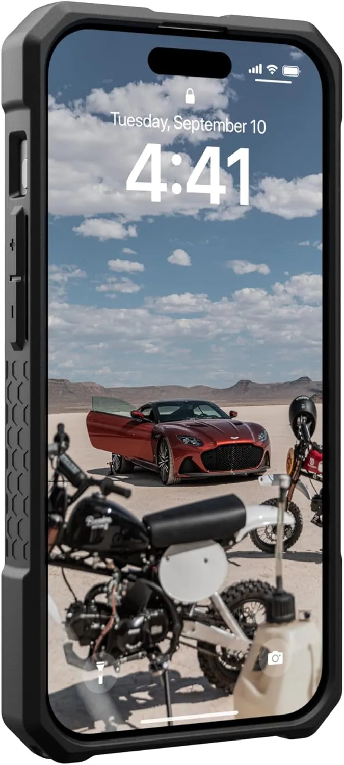 URBAN ARMOR GEAR UAG Case [Updated Version] Compatible with iPhone 15 Pro Case 6.1" Monarch Pro Black Built-in Magnet Compatible with MagSafe Charging Premium Rugged Military Grade Protective Cover