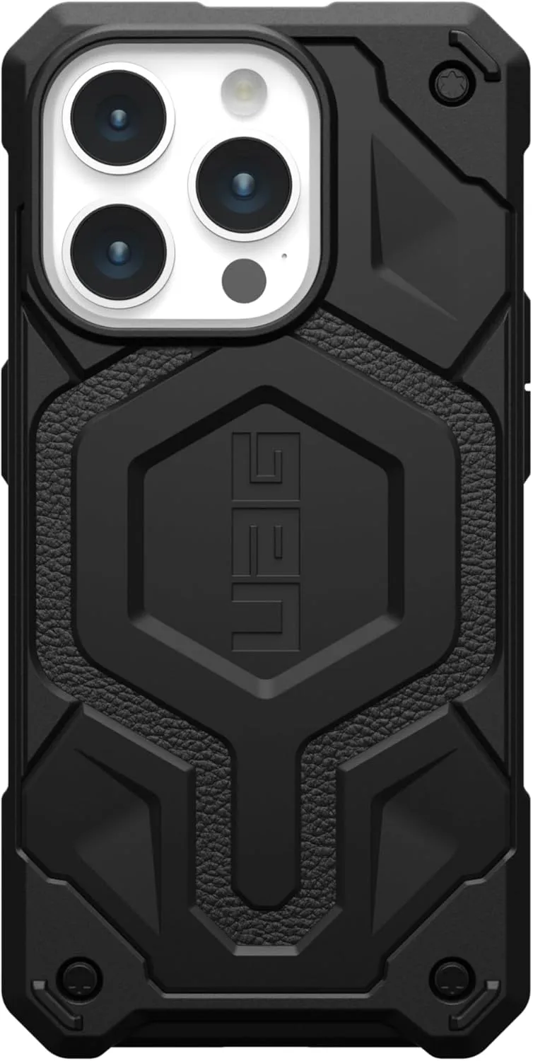 URBAN ARMOR GEAR UAG Case [Updated Version] Compatible with iPhone 15 Pro Case 6.1" Monarch Pro Black Built-in Magnet Compatible with MagSafe Charging Premium Rugged Military Grade Protective Cover
