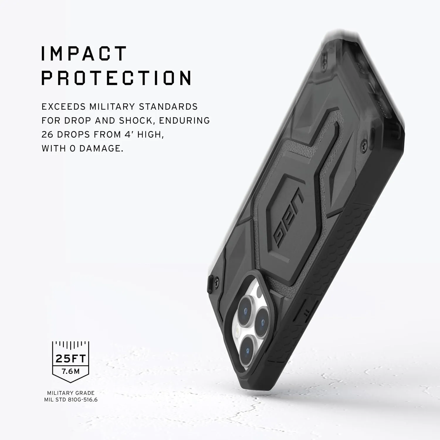 URBAN ARMOR GEAR UAG Case [Updated Version] Compatible with iPhone 15 Pro Case 6.1" Monarch Pro Black Built-in Magnet Compatible with MagSafe Charging Premium Rugged Military Grade Protective Cover