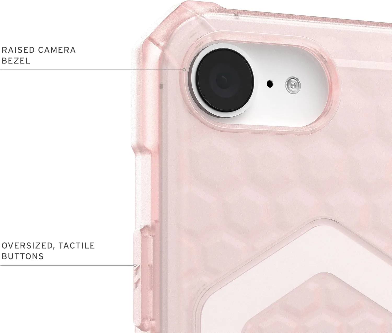 URBAN ARMOR GEAR UAG Designed for iPhone 16e Case Essential Armor - Compatible with MagSafe Rugged Military Grade Drop Proof Clear Protective Cover, Translucent Rose