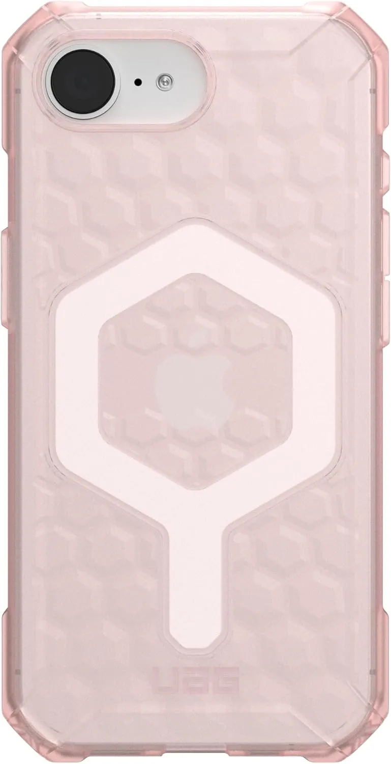 URBAN ARMOR GEAR UAG Designed for iPhone 16e Case Essential Armor - Compatible with MagSafe Rugged Military Grade Drop Proof Clear Protective Cover, Translucent Rose