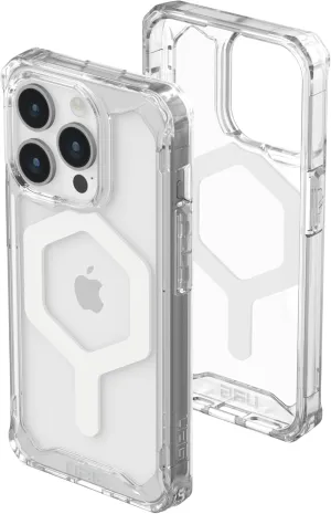 URBAN ARMOR GEAR UAG [Updated Ver] Compatible with iPhone 15 Pro Case 6.1" Plyo Ice/White Built-in Magnet Compatible with MagSafe Charging Rugged Anti-Yellowing Transparent Dropproof Protective Cover