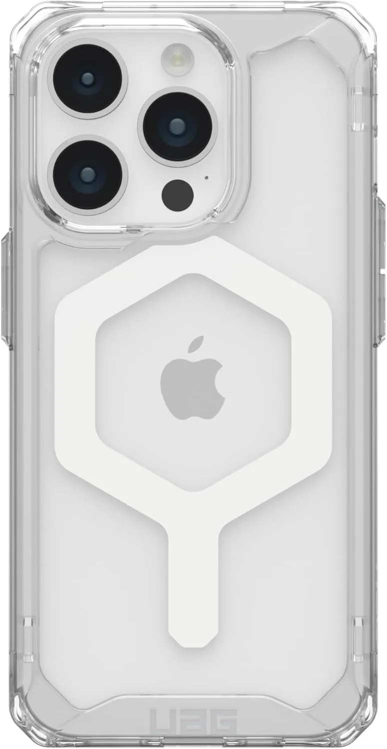 URBAN ARMOR GEAR UAG [Updated Ver] Compatible with iPhone 15 Pro Case 6.1" Plyo Ice/White Built-in Magnet Compatible with MagSafe Charging Rugged Anti-Yellowing Transparent Dropproof Protective Cover