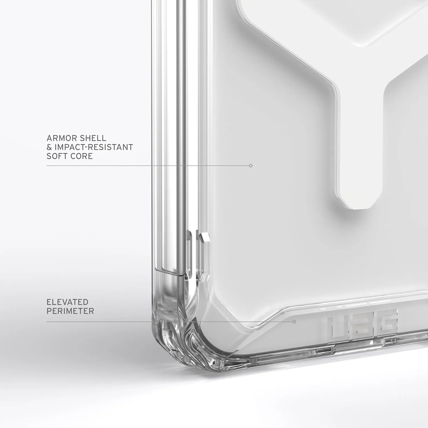 URBAN ARMOR GEAR UAG [Updated Ver] Compatible with iPhone 15 Pro Case 6.1" Plyo Ice/White Built-in Magnet Compatible with MagSafe Charging Rugged Anti-Yellowing Transparent Dropproof Protective Cover