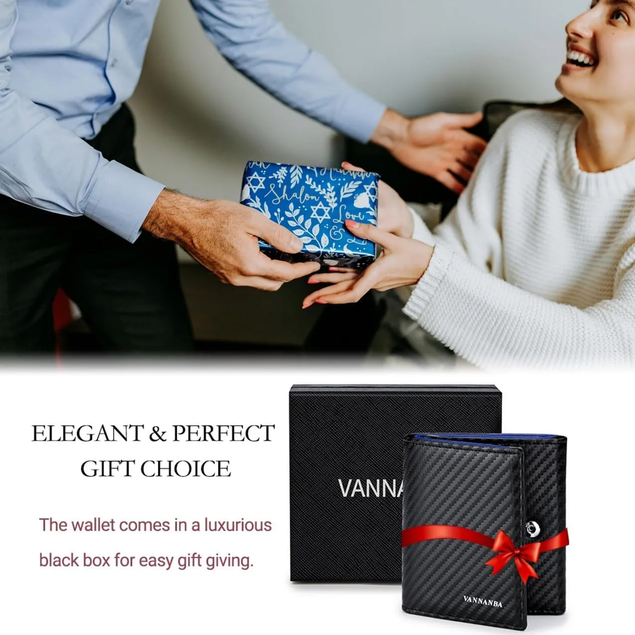 VANNANBA 2023 New Carteras Para Hombres Wallet for Men with Folded ID Windows,12 Card Slots & 2 Note pockets(carbon blue)