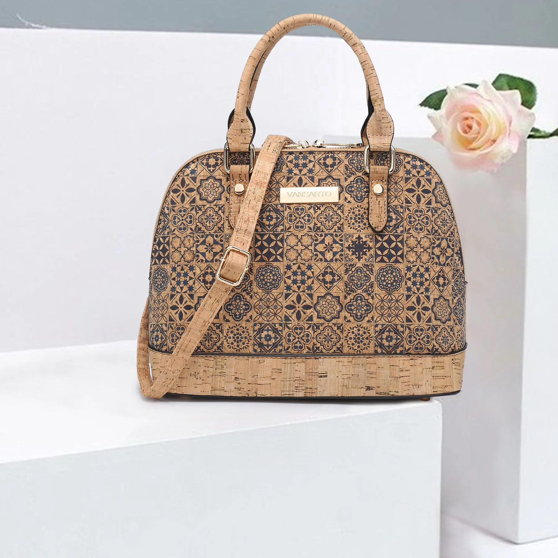 VANSARTO Women Zip-Around Medium Dome Satchel Purse Handbags
