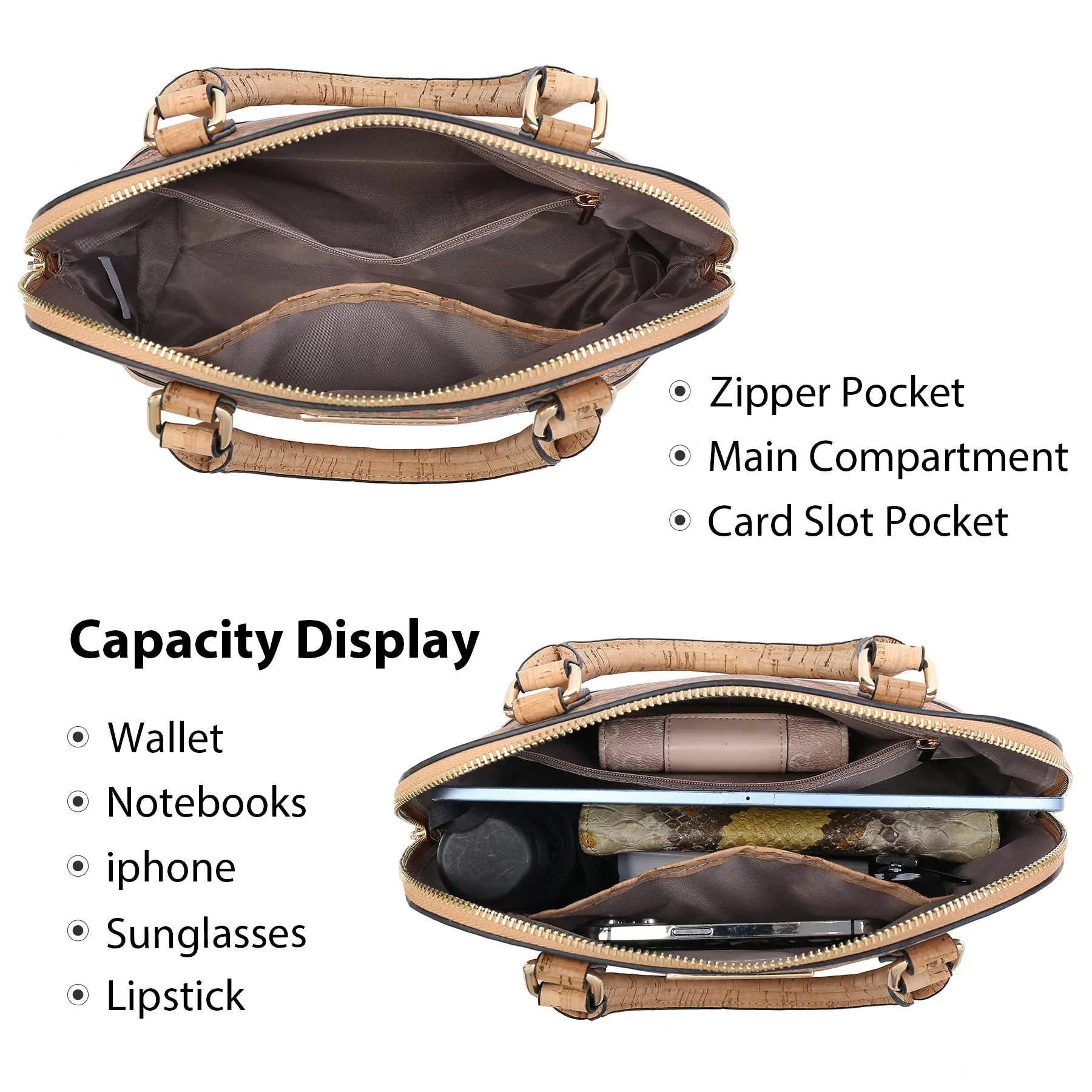 VANSARTO Women Zip-Around Medium Dome Satchel Purse Handbags