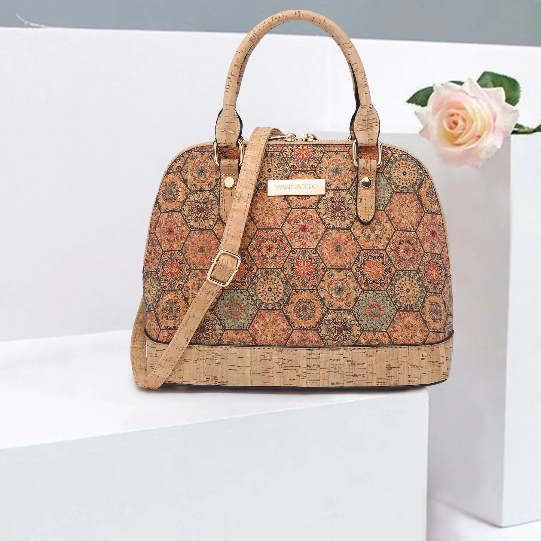 VANSARTO Women Zip-Around Medium Dome Satchel Purse Handbags