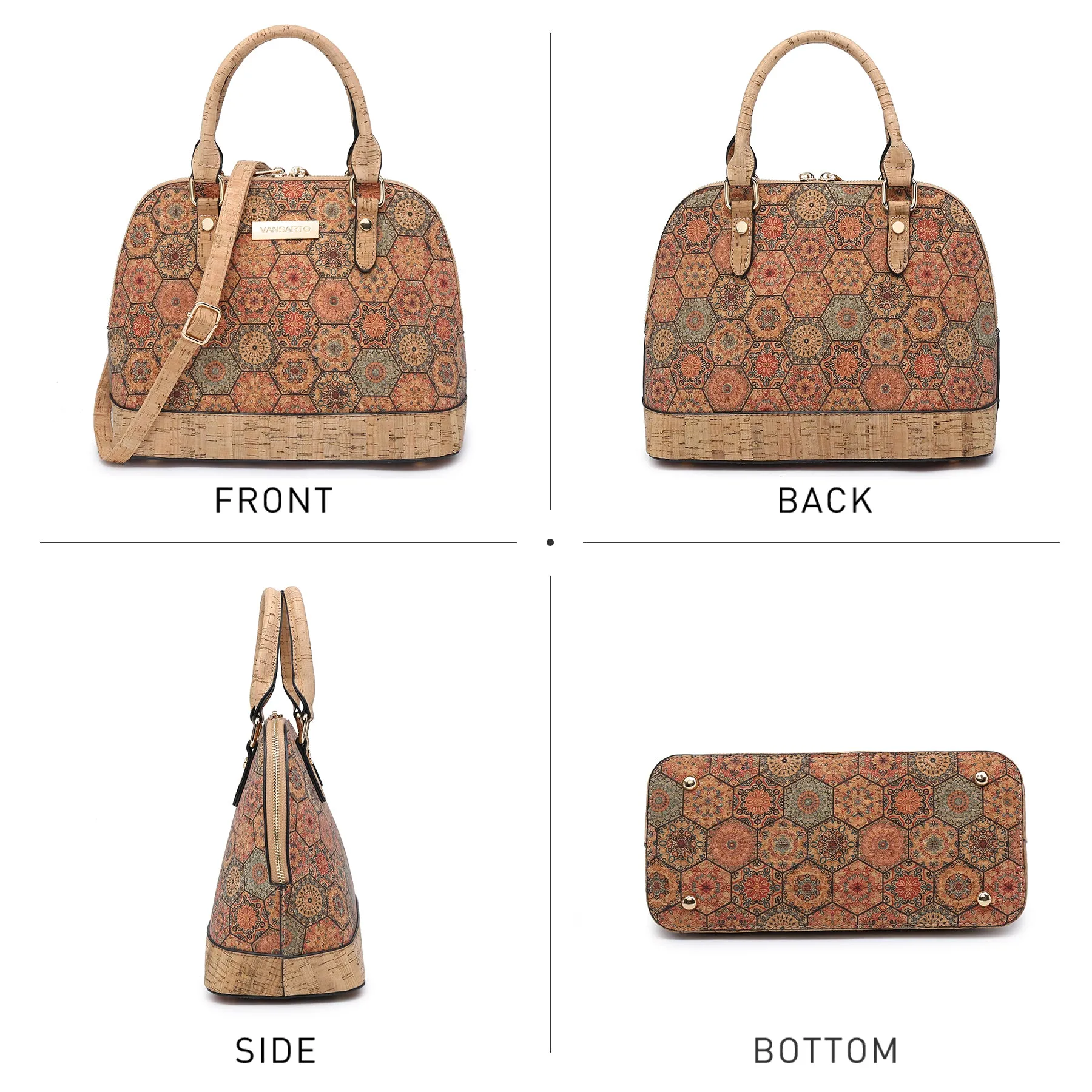VANSARTO Women Zip-Around Medium Dome Satchel Purse Handbags