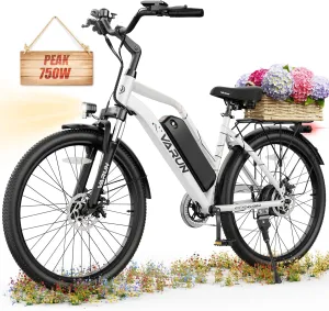 VARUN Electric Bike - 500W Electric Bicycle Up to 40Miles, 48V Removable Battery, Shock Absorber, 7-Speed and Dual Disc Brakes,Stylish 26" Cruiser E-Bike Suitable for Commuting