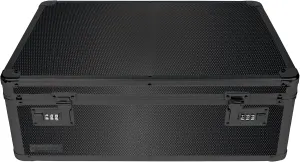 Vaultz Storage Lock Box - 6.5 x 19.25 x 13.5 Inch Lockable Dorm Storage Trunk with Combination Lock - Briefcase, Medicine Box, Lock Boxes for Personal Items, Cash, Laptop - Black on Black