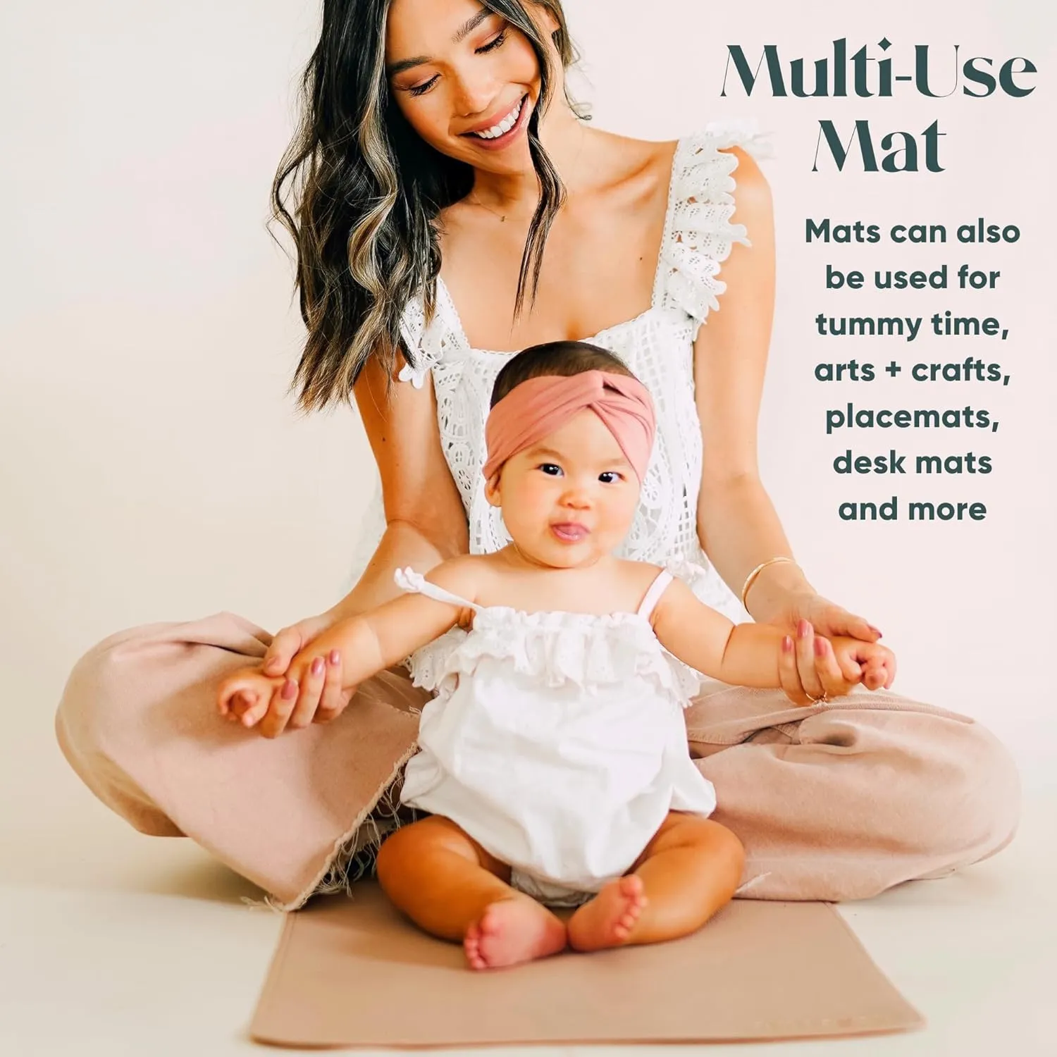 Vegan Leather Baby Changing Mat (16 X 30 in) - Multipurpose Wipeable and Portable Diaper Changing Mat - Foldable Travel Changing Mat (Taupe)