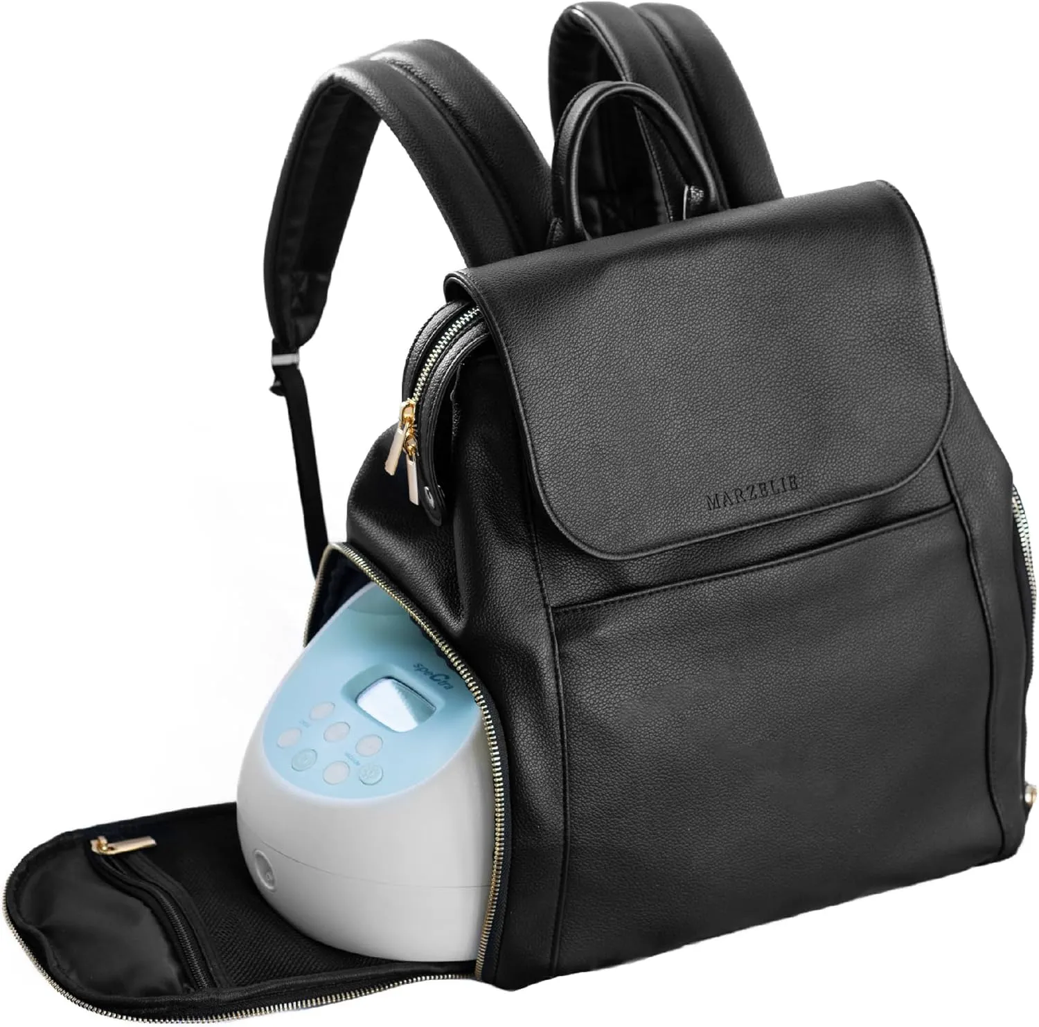 Vegan Leather Pump Bag | Compatible with Spectra S1 S2 | Cooler & Prep Mat Included | Multipurpose Backpack for Work & Travel