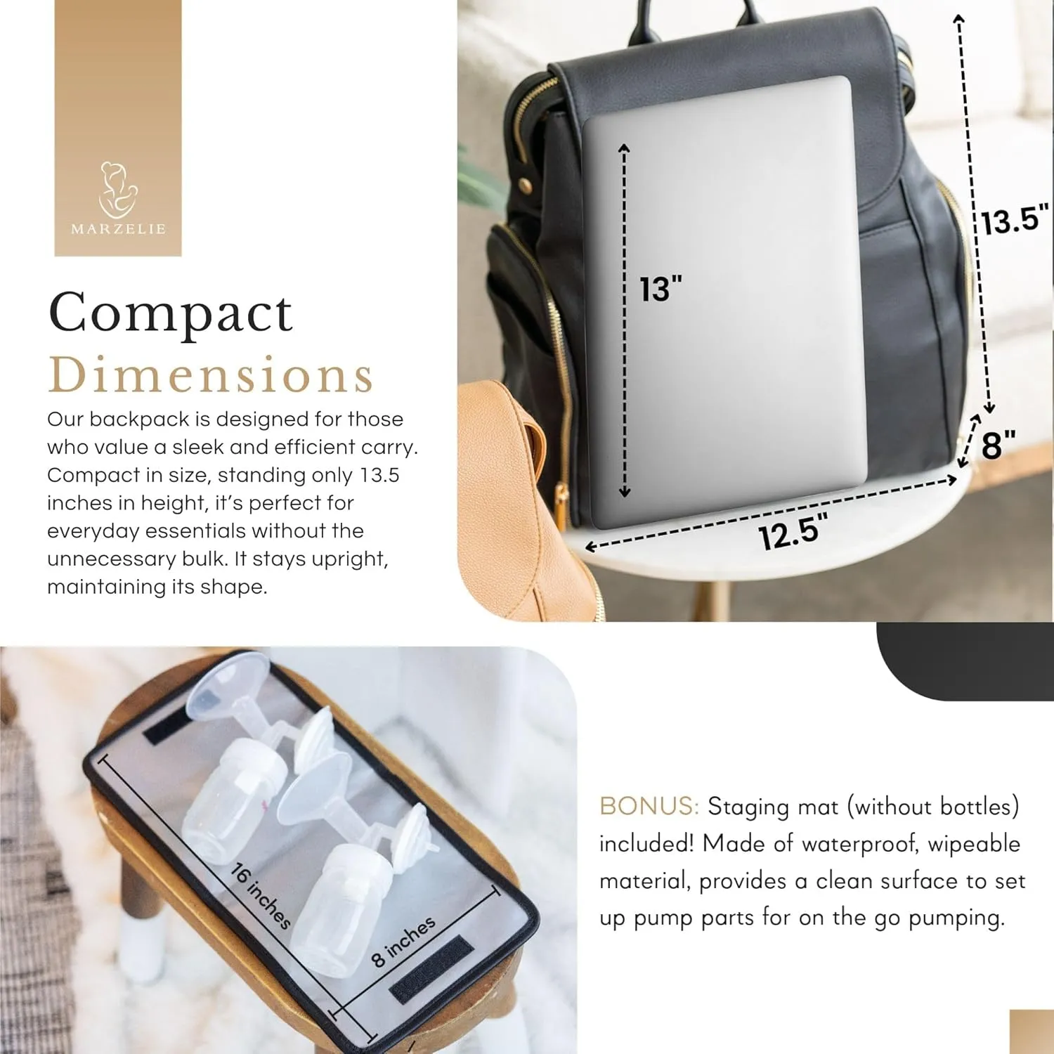 Vegan Leather Pump Bag | Compatible with Spectra S1 S2 | Cooler & Prep Mat Included | Multipurpose Backpack for Work & Travel