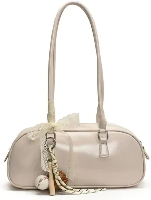Vegan Leather Shoulder Purse Cute Shoulder Bags Y2k Purses Women Streetwear Vintage Coquette Belt Bag