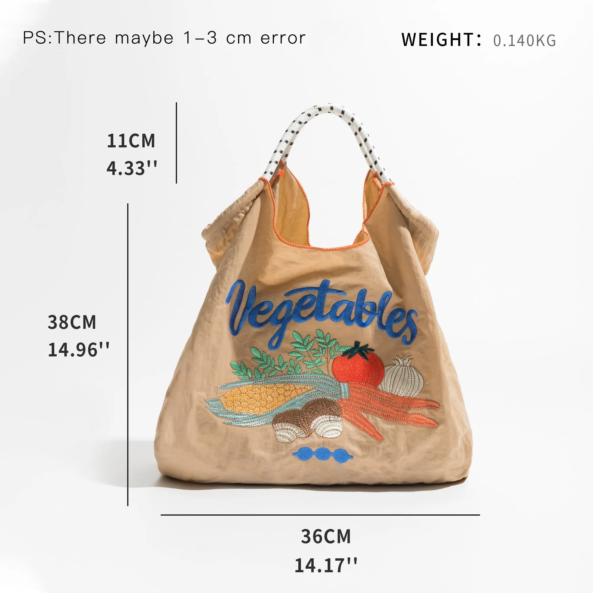 Vegetables Embroidery Eco Bags