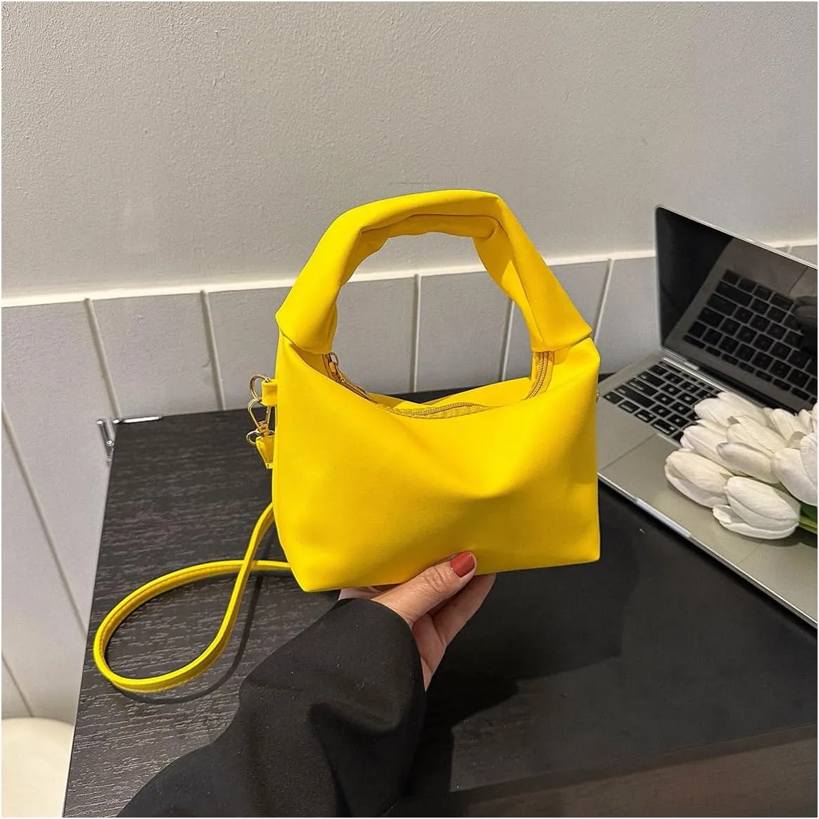 Verdusa Women's Hobo Handbag PU Leather Crossbody Shoulder Bag with Adjustable Strap