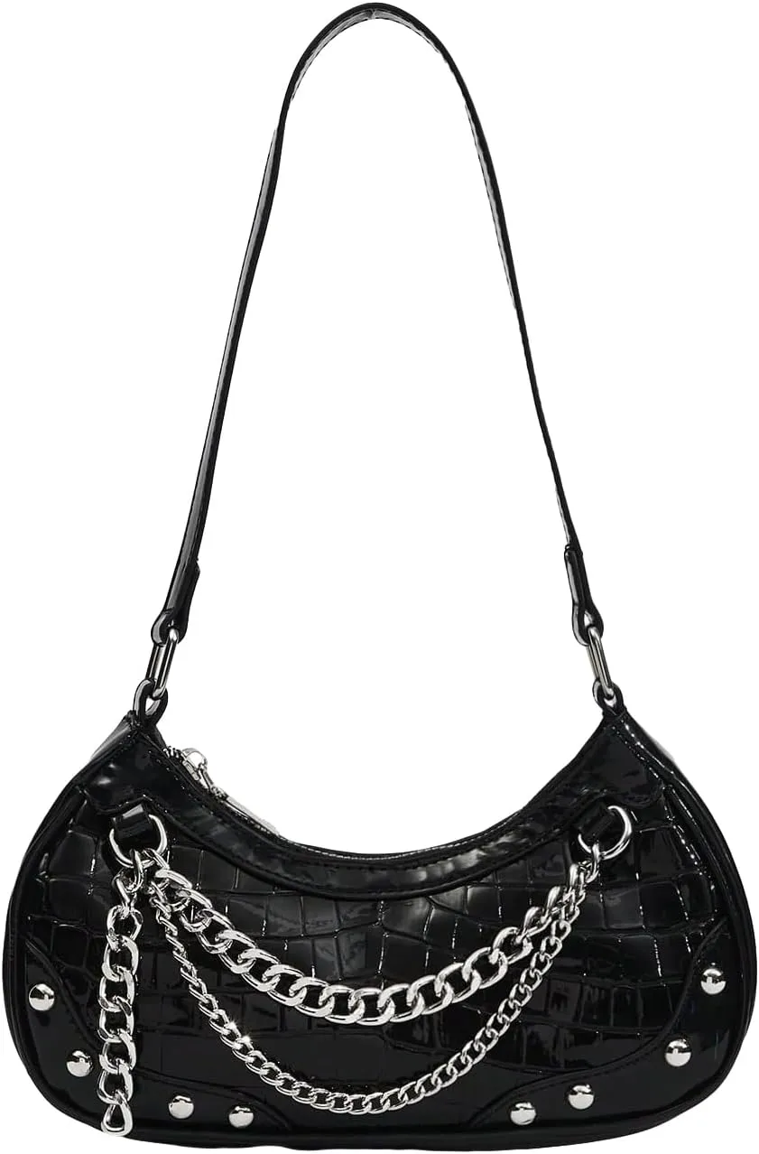 Verdusa Women's PU Leather Hobo Shoulder Bags Satchel Handbag Small Crossbody Bag
