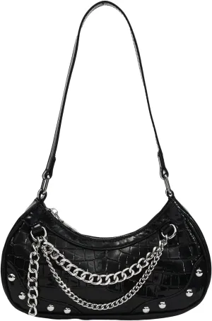 Verdusa Women's PU Leather Hobo Shoulder Bags Satchel Handbag Small Crossbody Bag