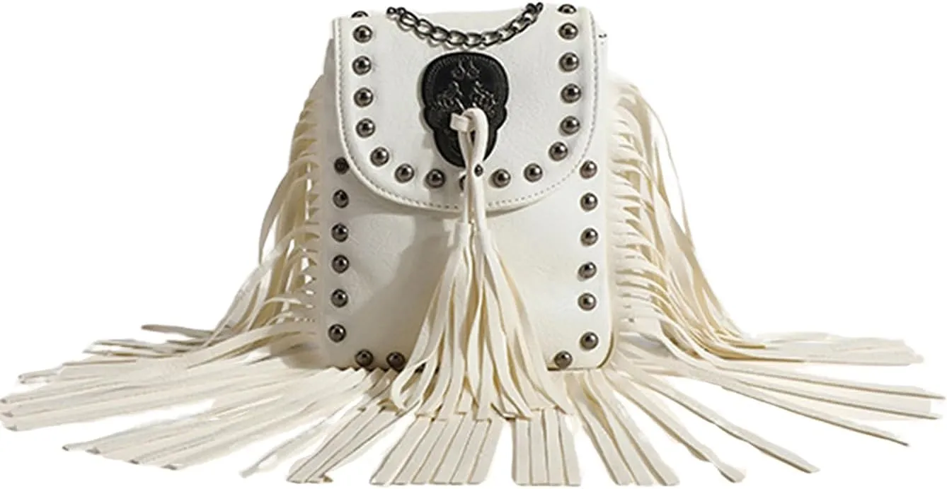 Verdusa Women's Western Country Cowgirl Bag Fringe Crossbody Bags Boho Tassel Messenger Bags Casual Purses