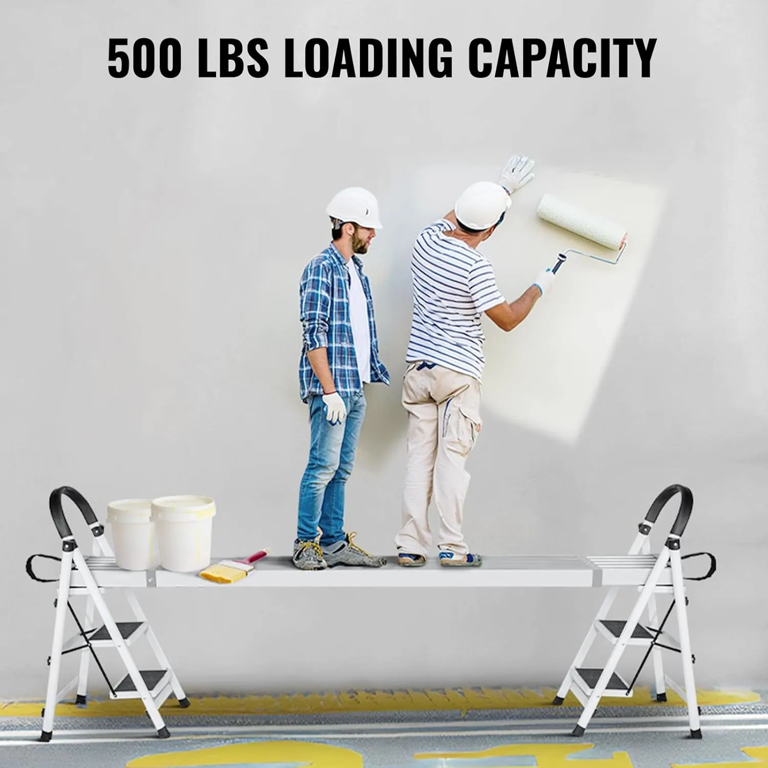 VEVOR Aluminum Telescoping Work Plank, 9-15FT, 500lbs Capacity, 12.5 inch Width, Scaffolding Plank with Skid-Proof Platform Scaffold Ladder Accessory