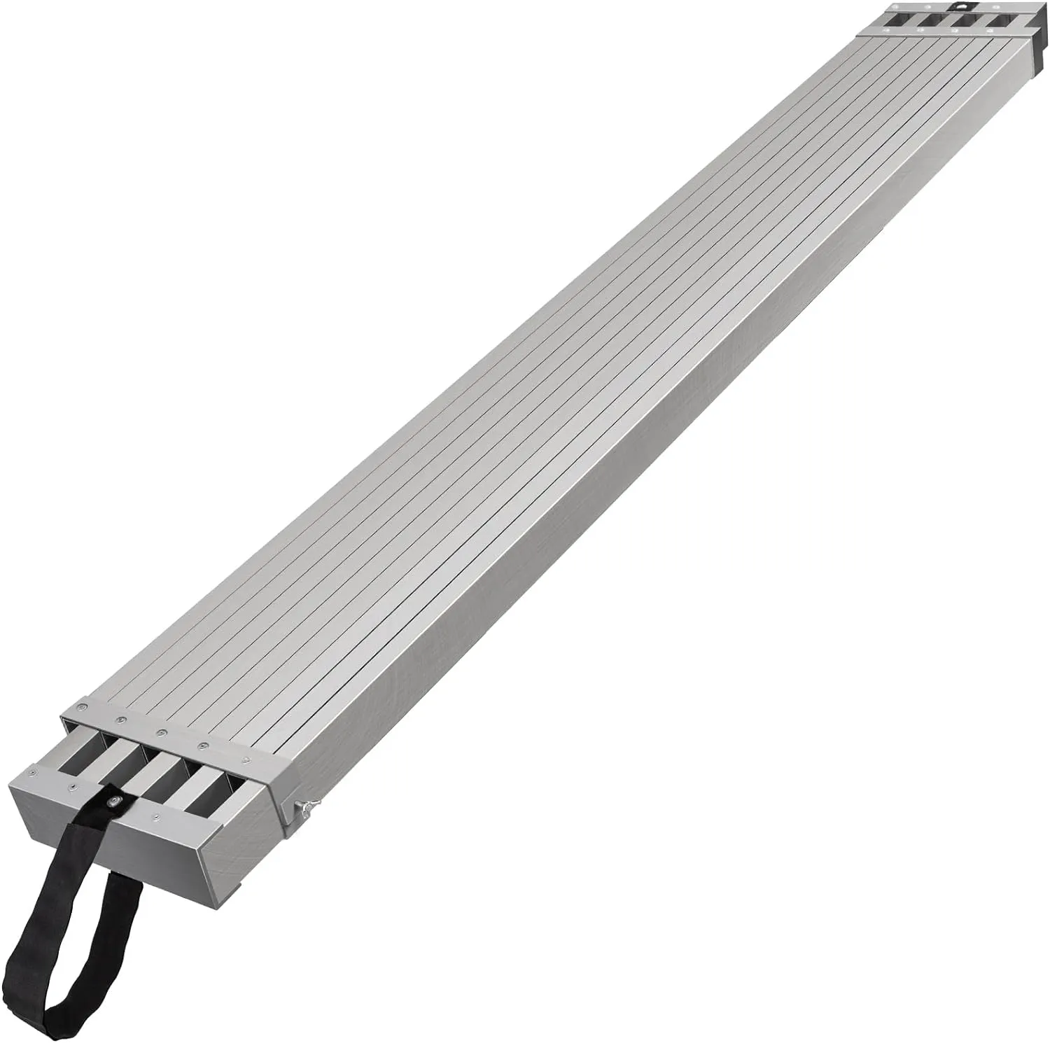 VEVOR Aluminum Telescoping Work Plank, 9-15FT, 500lbs Capacity, 12.5 inch Width, Scaffolding Plank with Skid-Proof Platform Scaffold Ladder Accessory