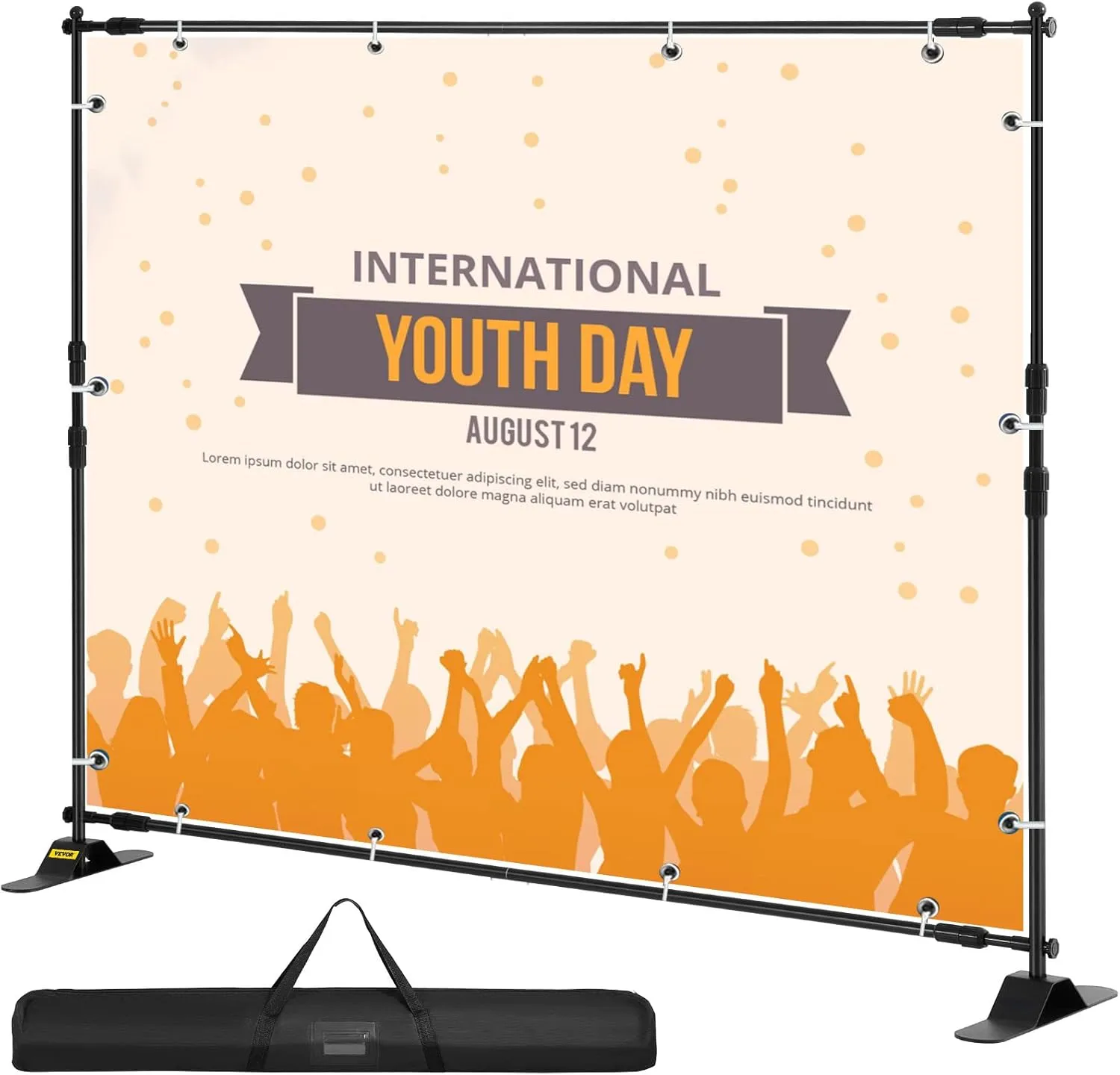VEVOR Backdrop Banner Stand 10 x 8 Ft Adjustable Height Background Stand Backdrop with 1 Carrying Bag, Backdrop Stand for Parties Wedding Photo Booth Trade Show
