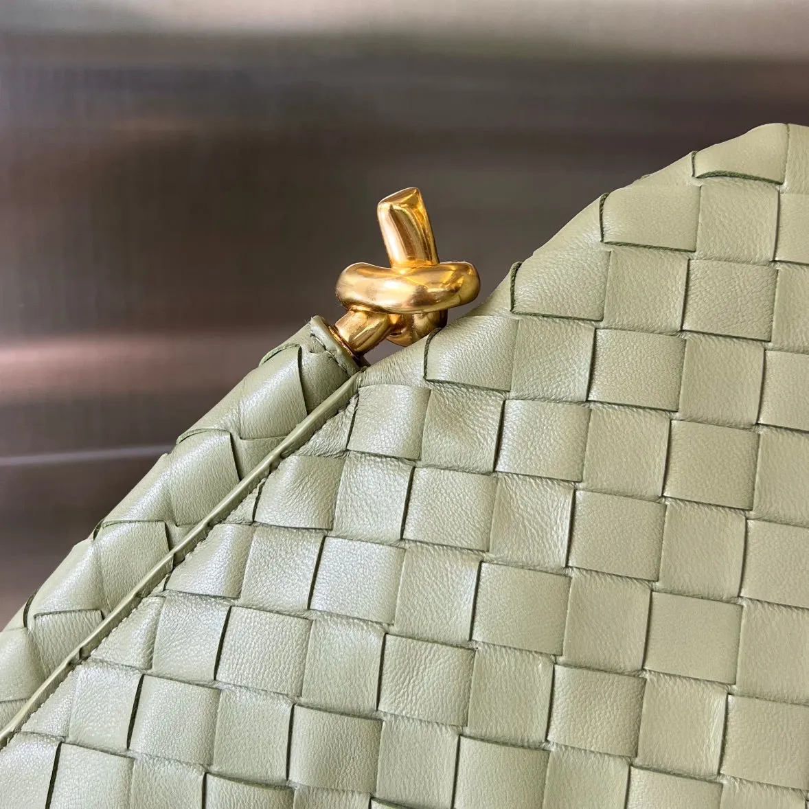 Vibrant GREY LAMBSKIN Veneta SARDINE Bottega 30 MINI SOLSTICE Low-price guarantee
