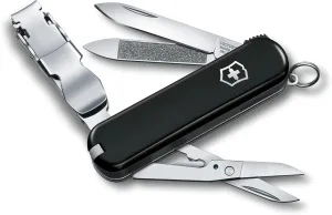 Victorinox Nail Clip 580, 8 Functions, Swiss Made Multi-Tool with Nail File, Nail Cleaner and Small Blade - Black
