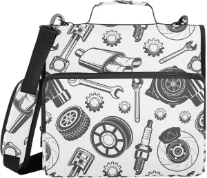 VIGTRO Automobile Tools 3 Ring Zipper Binder 1.5 Inch Binder Organizer Bag with Shoulder Strap and Handle File Folder for Office Work 500 Sheet Capacity
