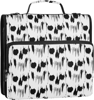 VIGTRO Blur Smear Skull 3 Ring Zipper Binder 1.5 Inch Binder Organizer Bag with Shoulder Strap and Handle Halloween File Folder for Office Work 500 Sheet Capacity