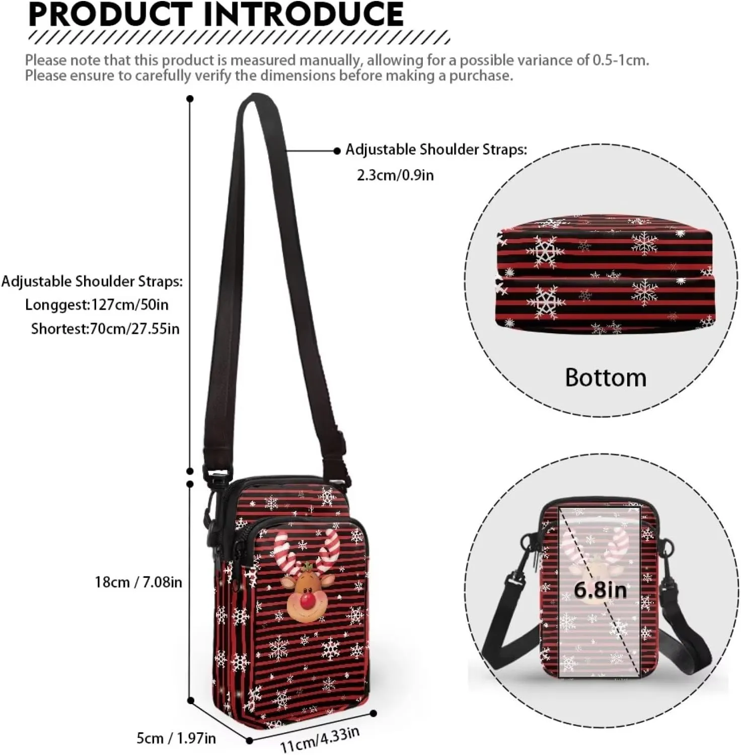 Vintage Crossbody Phone Bag for Women, Small Shoulder Purse and Handbag with Adjustable Strap