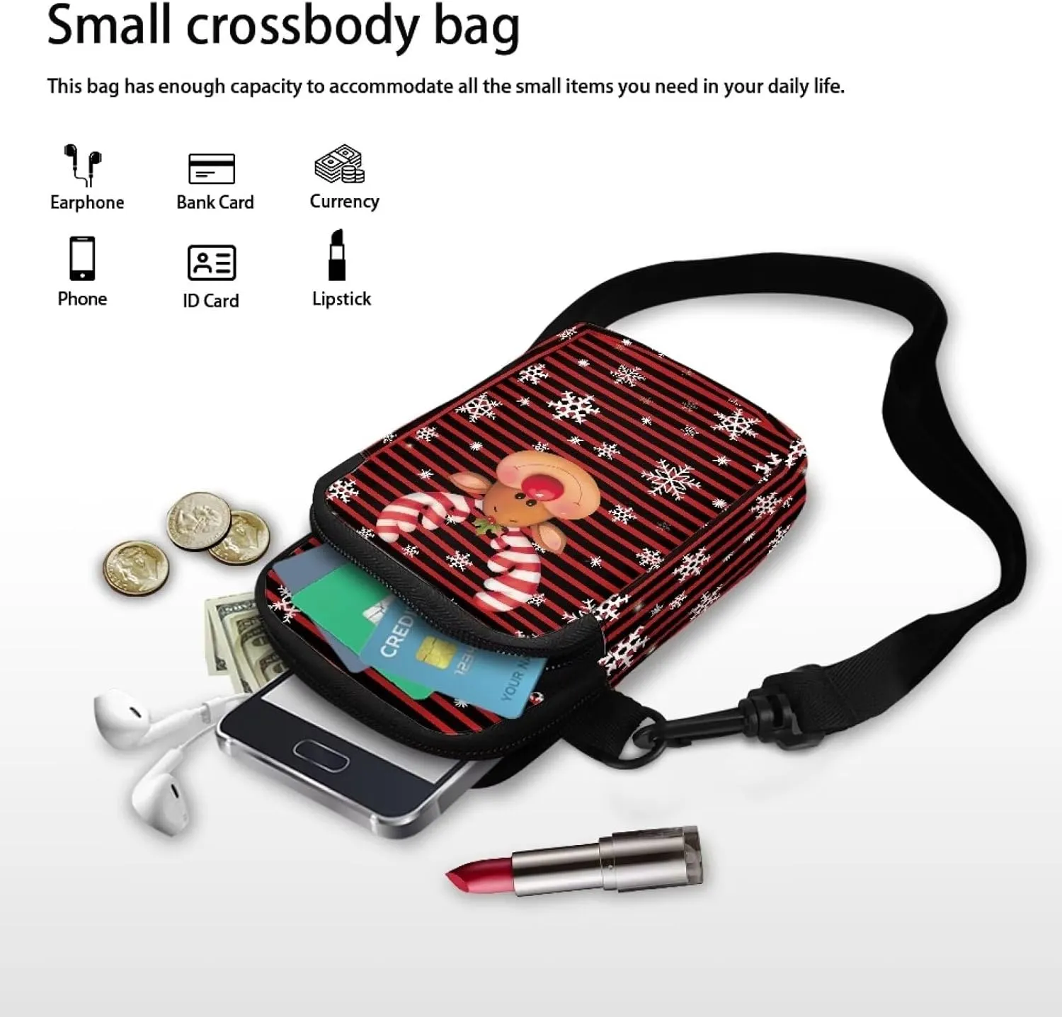 Vintage Crossbody Phone Bag for Women, Small Shoulder Purse and Handbag with Adjustable Strap