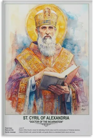 Vintage St. Cyrillus Van Alexandrië Poster Saints Art Religious Wall Art Poster Canvas Wall Art Posters Used For Room Aesthetics And Decor Prints Home Decor Modern Decoration16x24inch(40x60cm)