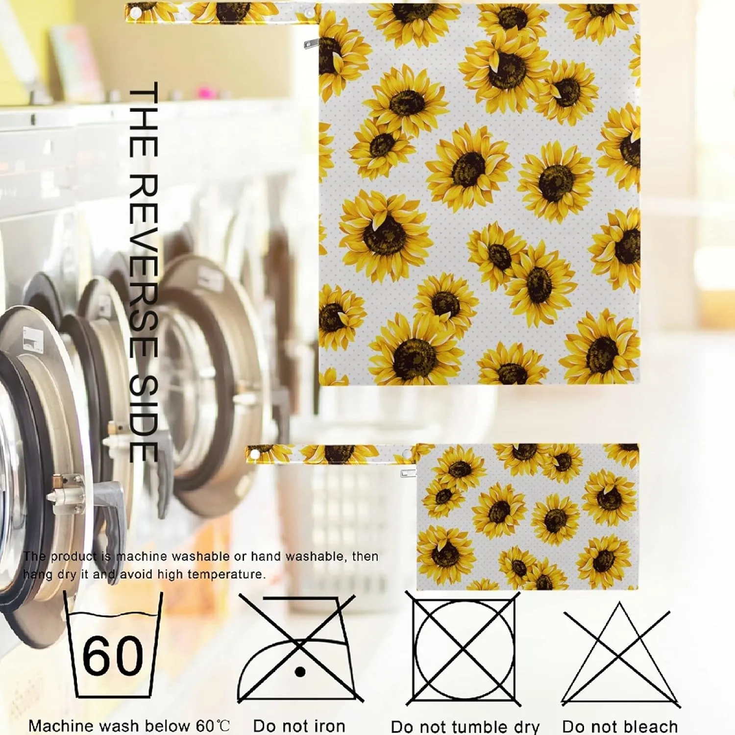 visesunny 2Pcs Wet Bag with Zippered Pockets Sunflower All Print Washable Reusable Roomy Diaper Bag for Travel,Beach,Pool,Daycare,Stroller,Diapers,Dirty Gym Clothes, Wet Swimsuits, Toiletries