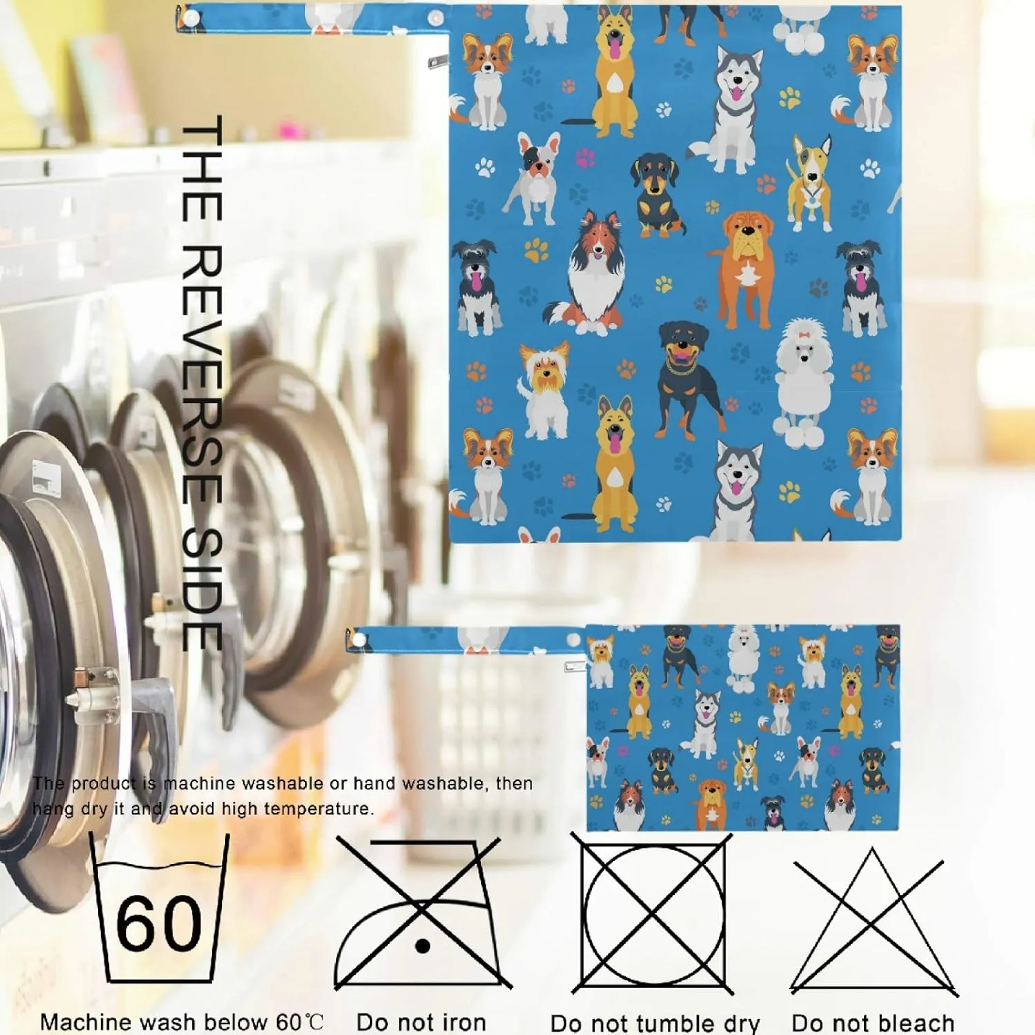 visesunny Funny Asorted Dog and Footprint 2Pcs Wet Bag with Zippered Pockets Washable Reusable Roomy for Travel,Beach,Pool,Daycare,Stroller,Diapers,Dirty Gym Clothes, Wet Swimsuits, Toiletries