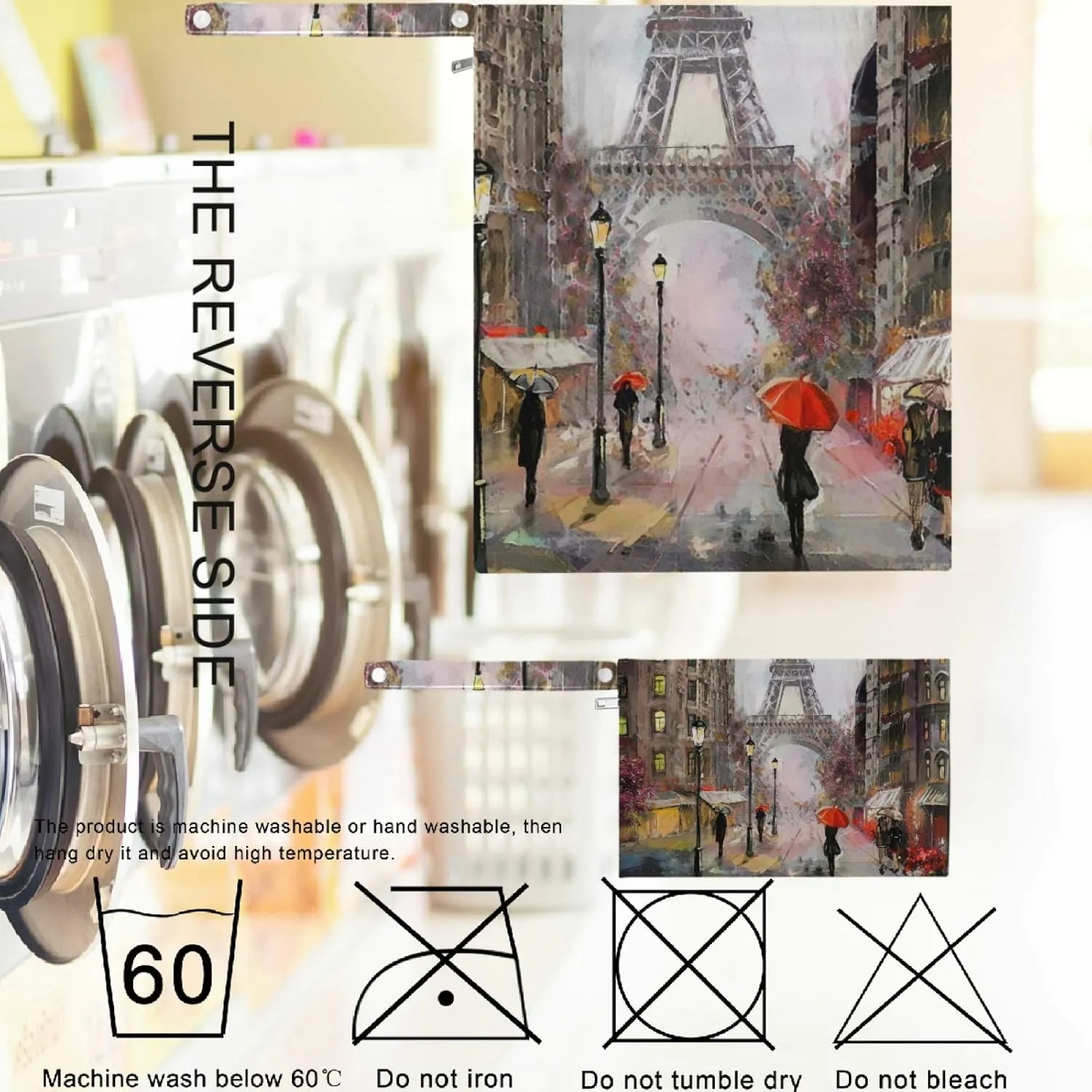 visesunny Oil Painting Eiffel Tower 2Pcs Wet Bag with Zippered Pockets Washable Reusable Roomy for Travel,Beach,Pool,Daycare,Stroller,Diapers,Dirty Gym Clothes, Wet Swimsuits, Toiletries