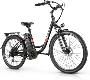 Vivi Electric Bike, 26" Electric Cruiser Bike 1000W Peak Ebike 22MPH Electric Bike for Adults, 48V Removable Battery, Cruise Control, 7 Speed Electric City Commuter Bicycle, UL 2849 Certified