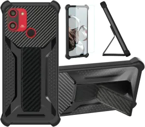 Vortex HD65 Case Compatible for Vortex HD65 Plus Phone Case Cover [with Tempered Glass Screen Protector] Hybrid Case [Folding Support Magnetic] [Frosted Anti-Fingerprint] Black