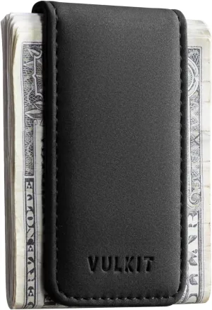 VULKIT Magnetic Money Clip Leather Money Holder Minimalist Design Holds Up to 15 Cash
