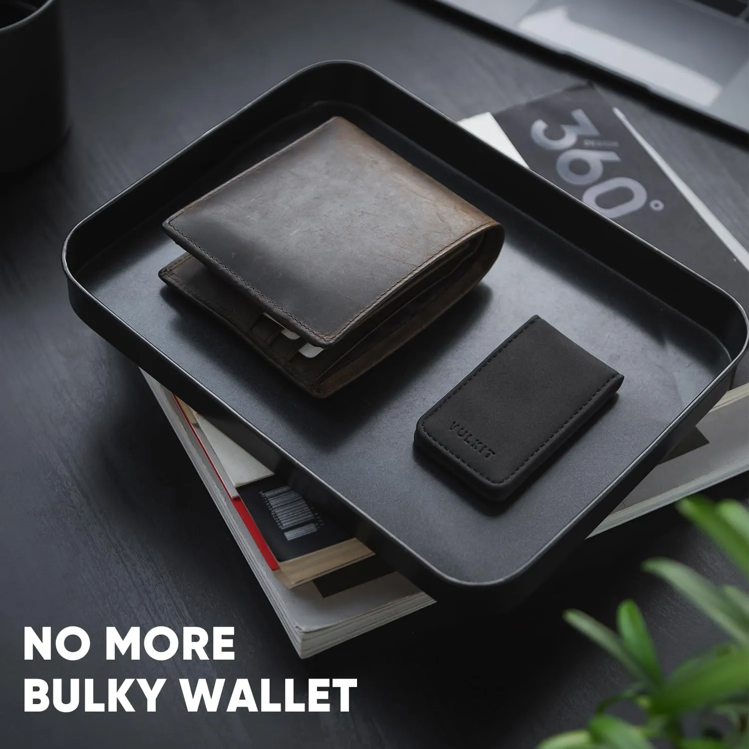 VULKIT Magnetic Money Clip Leather Money Holder Minimalist Design Holds Up to 15 Cash