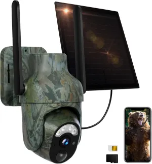 Vyze-Link Cellular Trail Camera, Solar Video Game Cameras, Wildlife Deer Camera with 1080P Live View, 4G IP66 Waterproof with Night Vision, Motion Activated, Adjustable