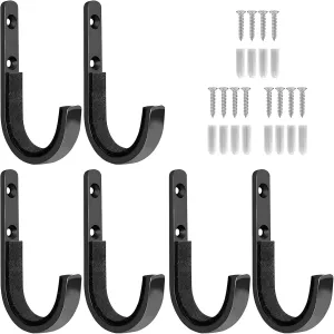 Wall-Mounted Rifle Display Rack Set with 3 Pairs of Steel Hooks for Guns and Bows, Cradle with Grip Padding, Quick Setup